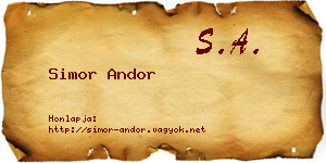 Simor Andor névjegykártya